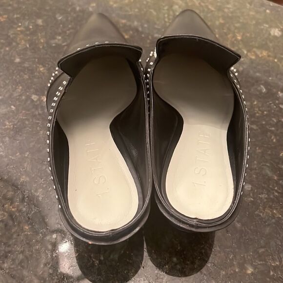 1. State Sz 7.5 Leather Studded Mules EUC - Picture 3 of 8